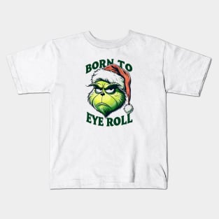 Festive Grinch Humor: Grumpy Santa Hat Christmas Shirt Kids T-Shirt